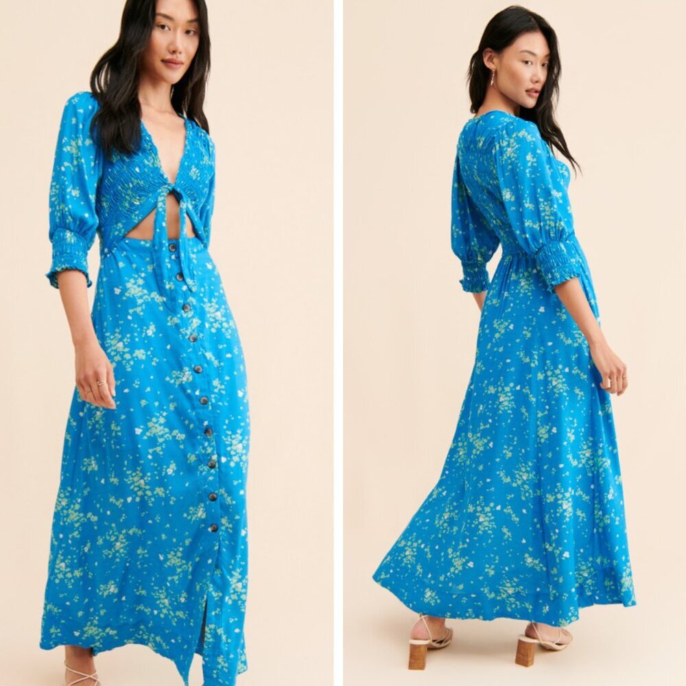 Free People Blue Floral Maxi Dress